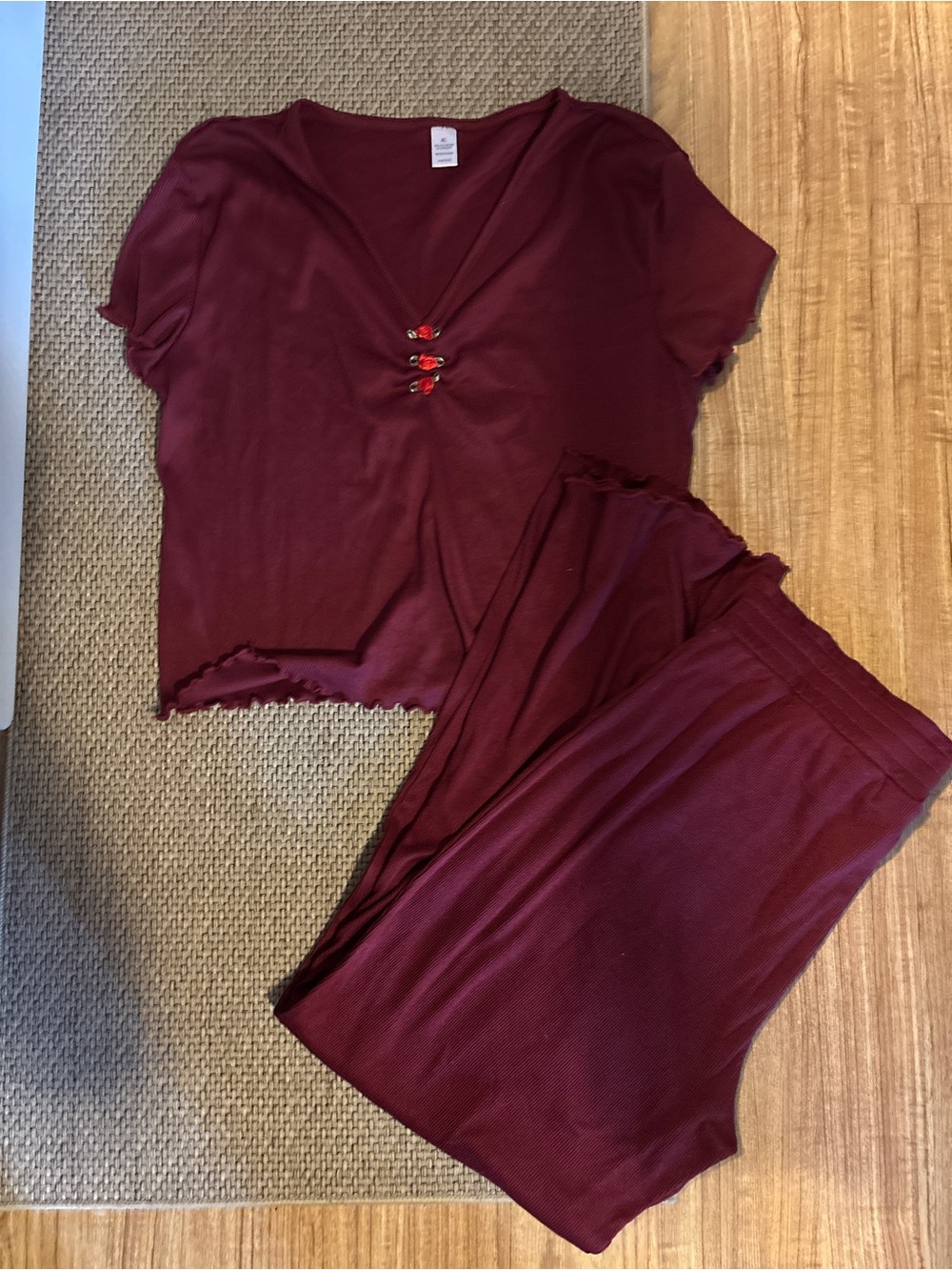 Burgundy Two-Piece Lounge Set